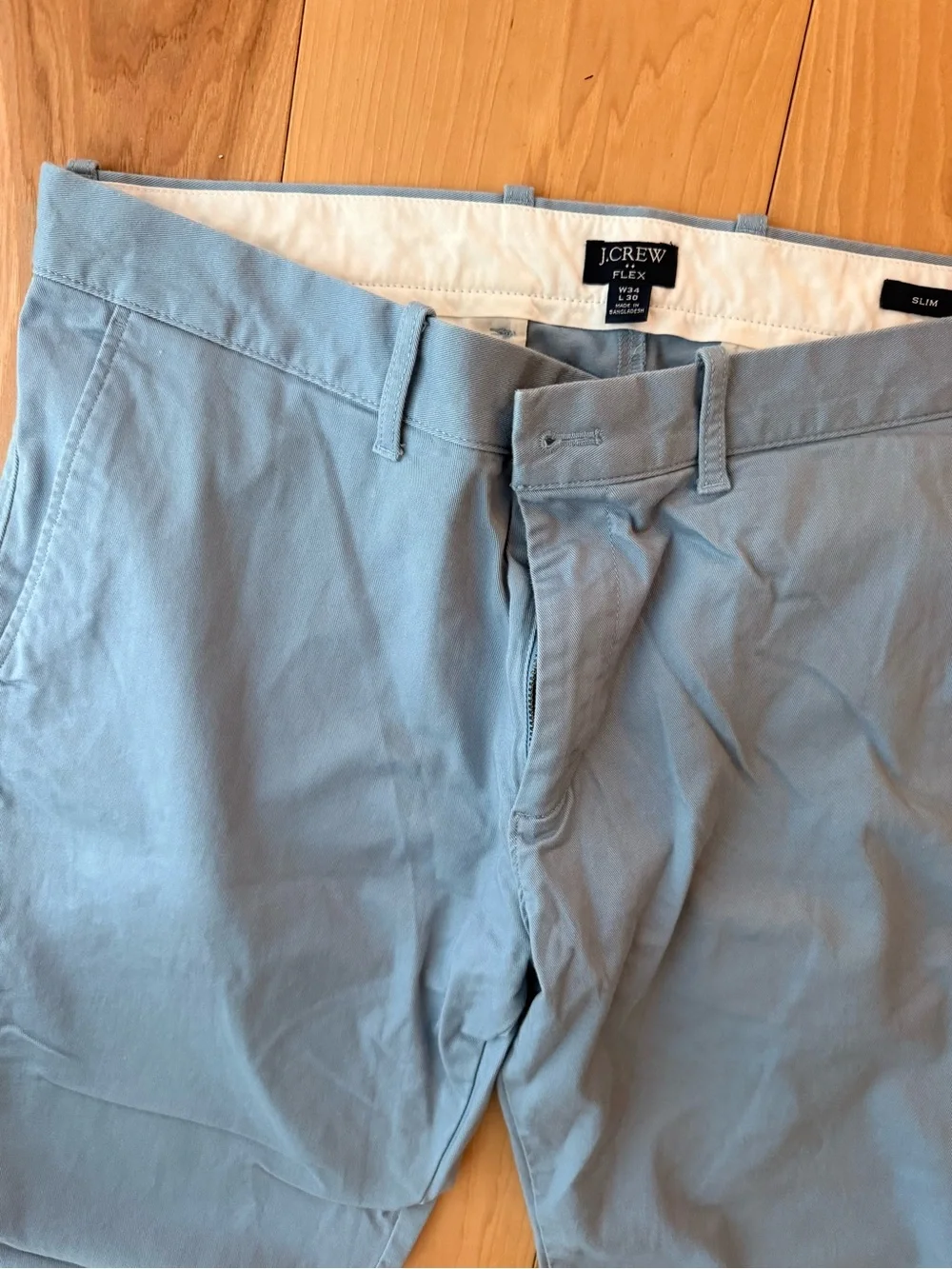 J. Crew Men's Flex Slim Light Blue Chinos size 34/30